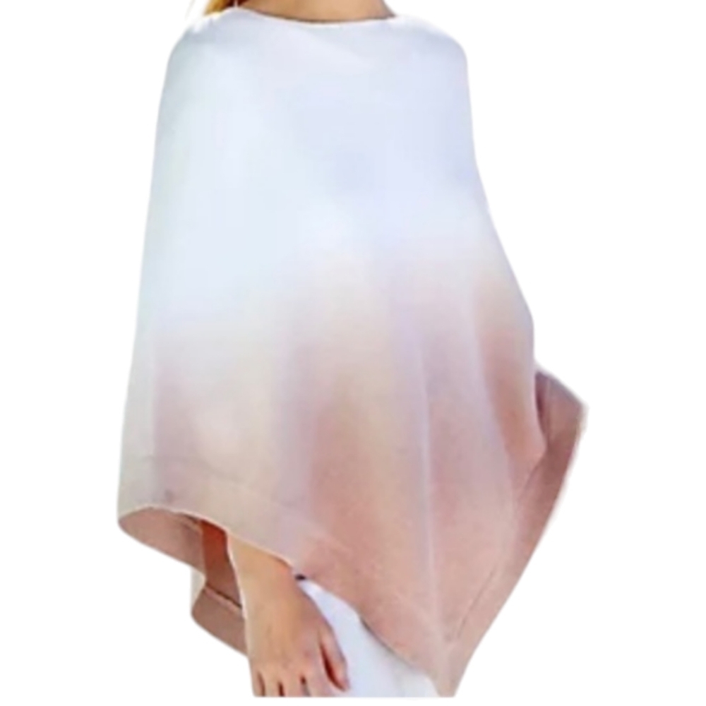 New... Barefoot Dreams Ombré Rose Mist Poncho....OS